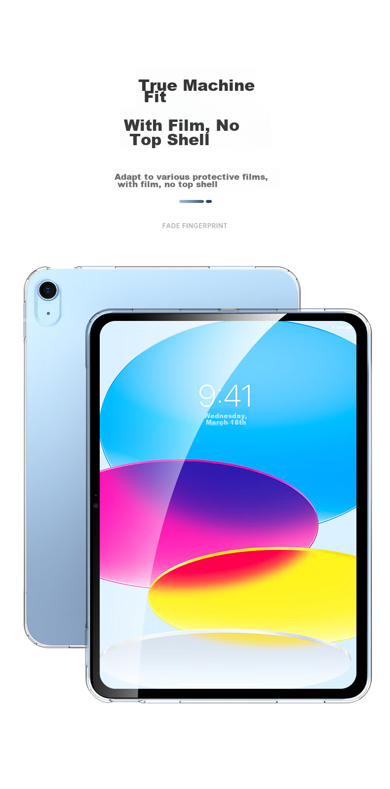 BIAZE IPad 11/10 Case Compatible with 2025/22 A16 Chip Apple Tablet, 11-Inch Protective Cover, TPU Material, Transparent, Slim, Shockproof PB365-Transparent White 5