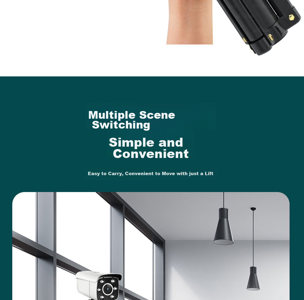 COMPCCTV Surveillance Camera Floor Stand, Indoor And Outdoor Extended Telescopic Temperature Measurement Device, Movable Tripod, Hikvision Dahua Camera Extension Pole 6