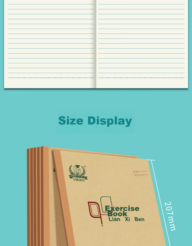 Duoliboshi 22k22 Sheets Student Exercise Notebook, Elementary School Math And Chinese Single-Line Practice Book, Middle School Large Notebook, Beijing Designated Notebook, Pack of 10 [Back-To Essential] 3