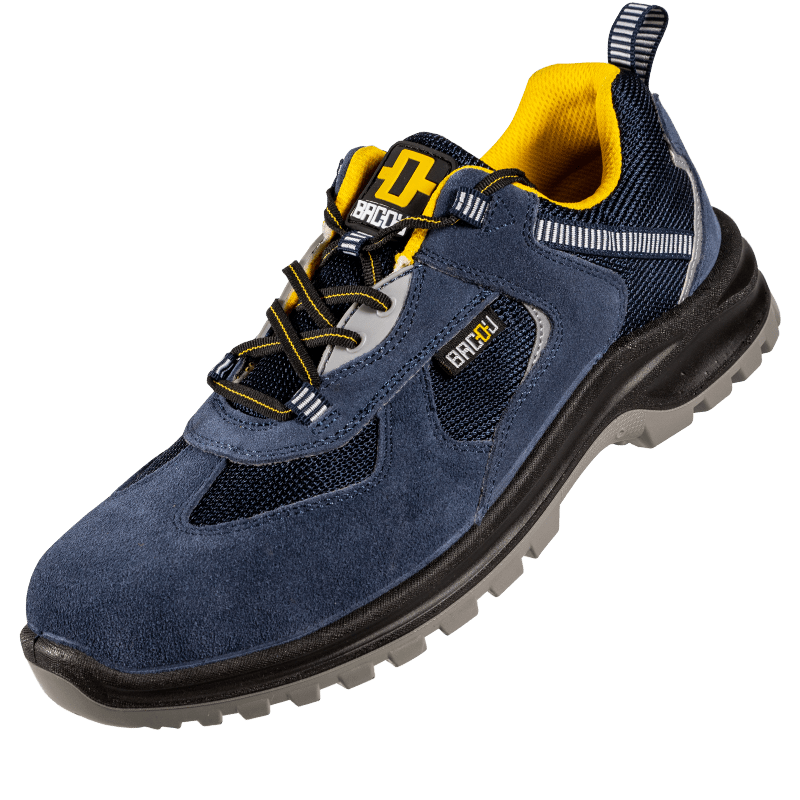 Honeywell Safety Shoes, Steel Toe, Suede And Mesh Upper, Double Density Polyurethane, Anti-Static, Anti-Smashing, Anti-Puncture, Safety Footwear, Blue, Size 41, 1 Pair, SHX1S23502