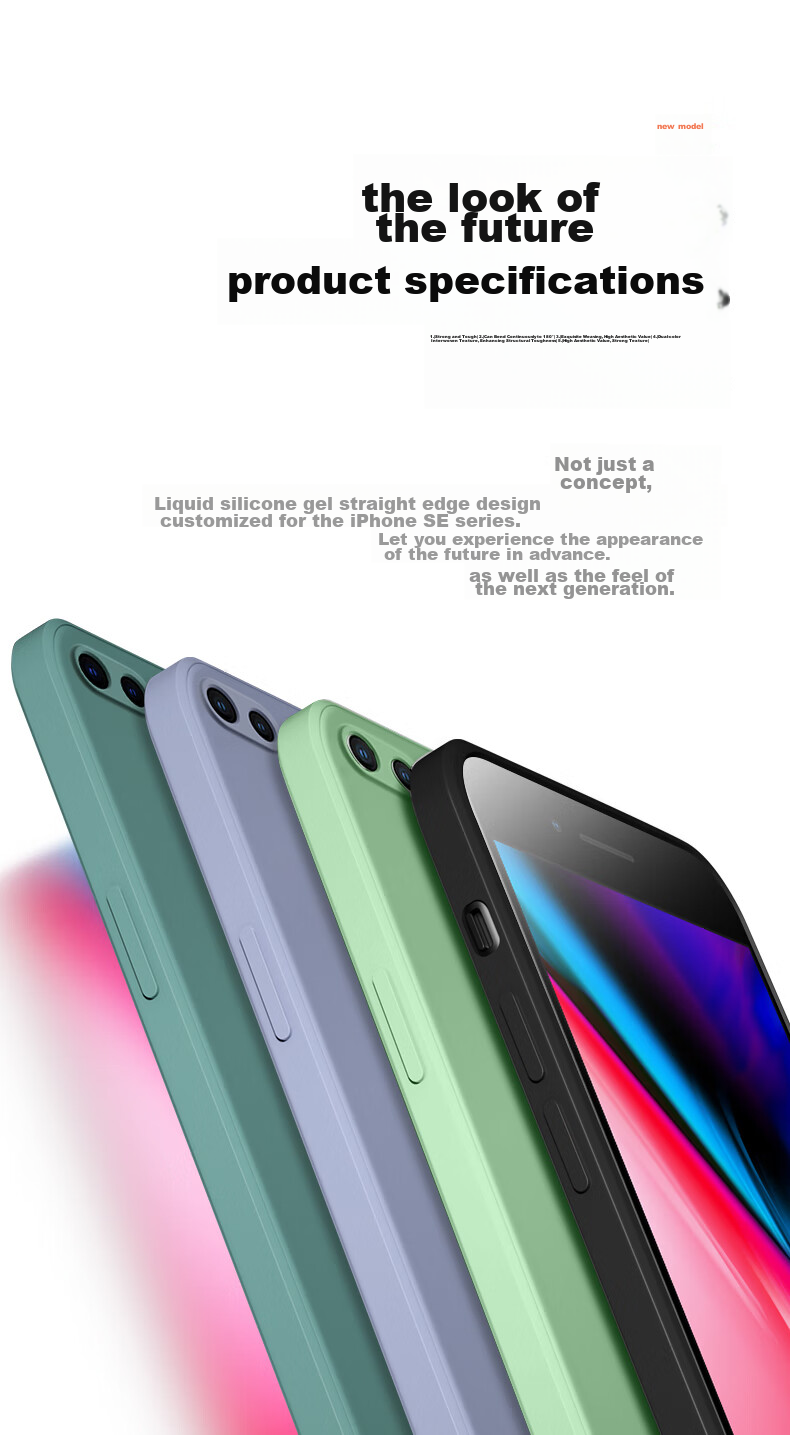 KEKLLE Silicone Phone Case for IPhone 7 Plus/8 Plus, Cloud-Like Feel, Full Protection Cover, Skin-Like Texture, Shockproof, Ultra-Thin Soft Shell, Black 3