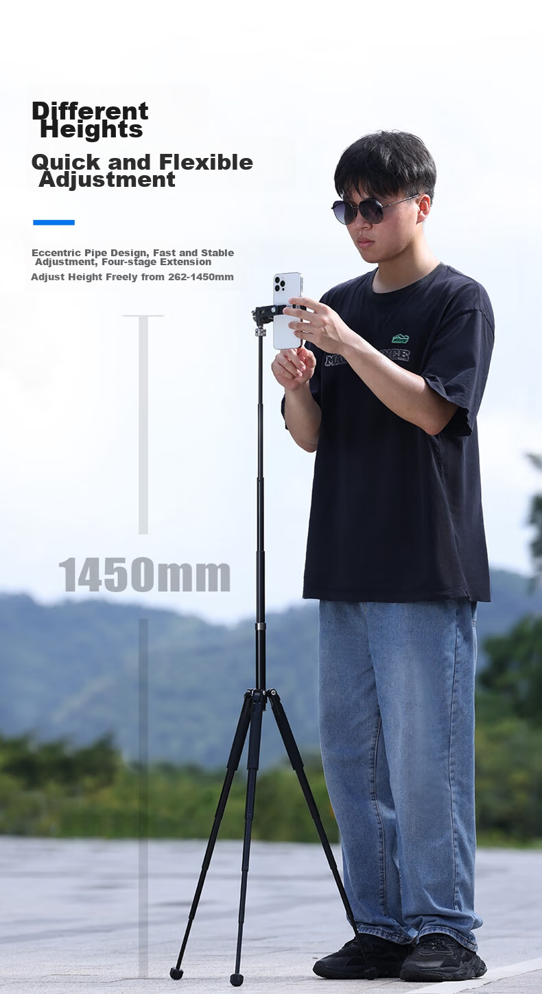 Youlanzi Ulanzi MT-63 Camera Reverse Folding Tripod, DSLR Climbing Outdoor Stand, Mini Portable Photography Tripod, 360° Pan Head, Detachable Center Colum 11