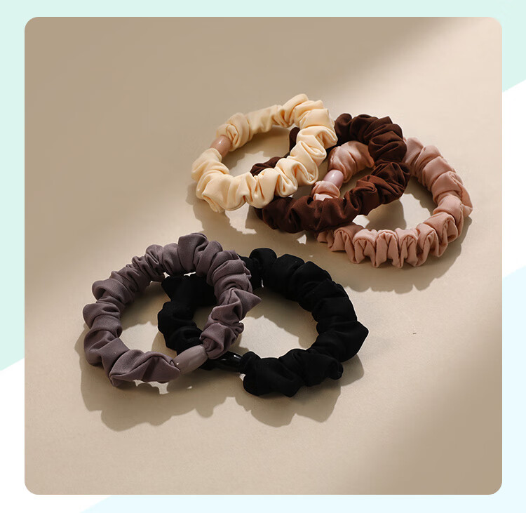 CHIMERA 5 Pieces High-Elasticity Durable Hair Ties, Simple Hair Bands for Ponytails, Non-Binding Hair Elastics, Hair Bands, Mid-Autumn Festival Gift 2