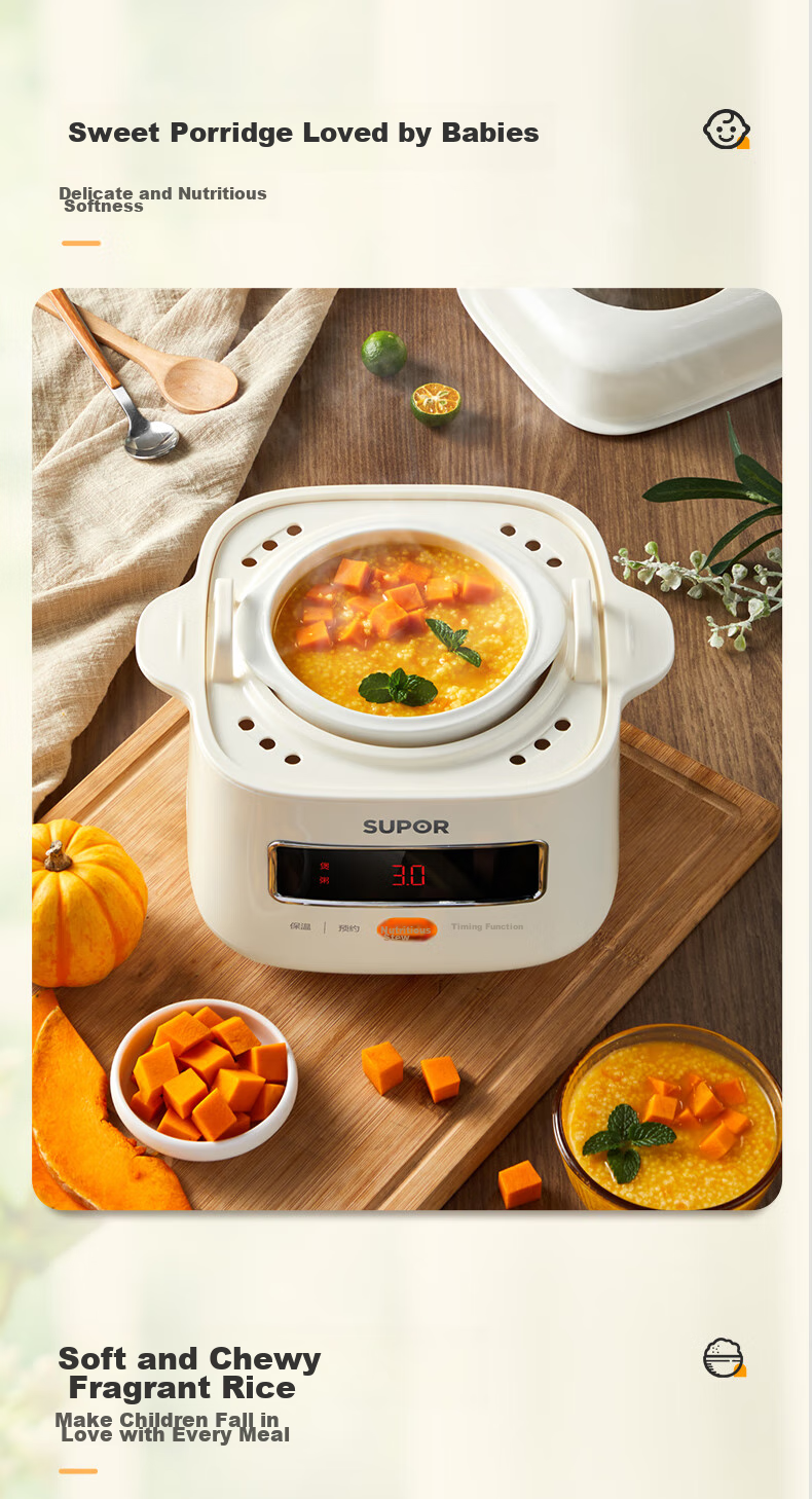 SUPOR Electric Stew Pot, Electric Stew Cup, Double Boiler, Soup Pot, Bird's Nest Stew Cup, Soup Stew Pot, Soup Stew Cup Steamer, Baby Food Cooker DZ10YC866 9