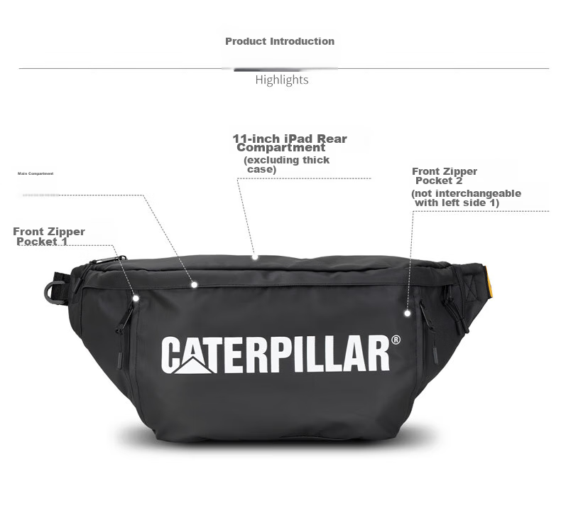 CAT Chest Bag, Trendy Crossbody Bag, Large Capacity IPad Bag, Personalized Sports Shoulder Bag, Gift, Colorful, 84261 5