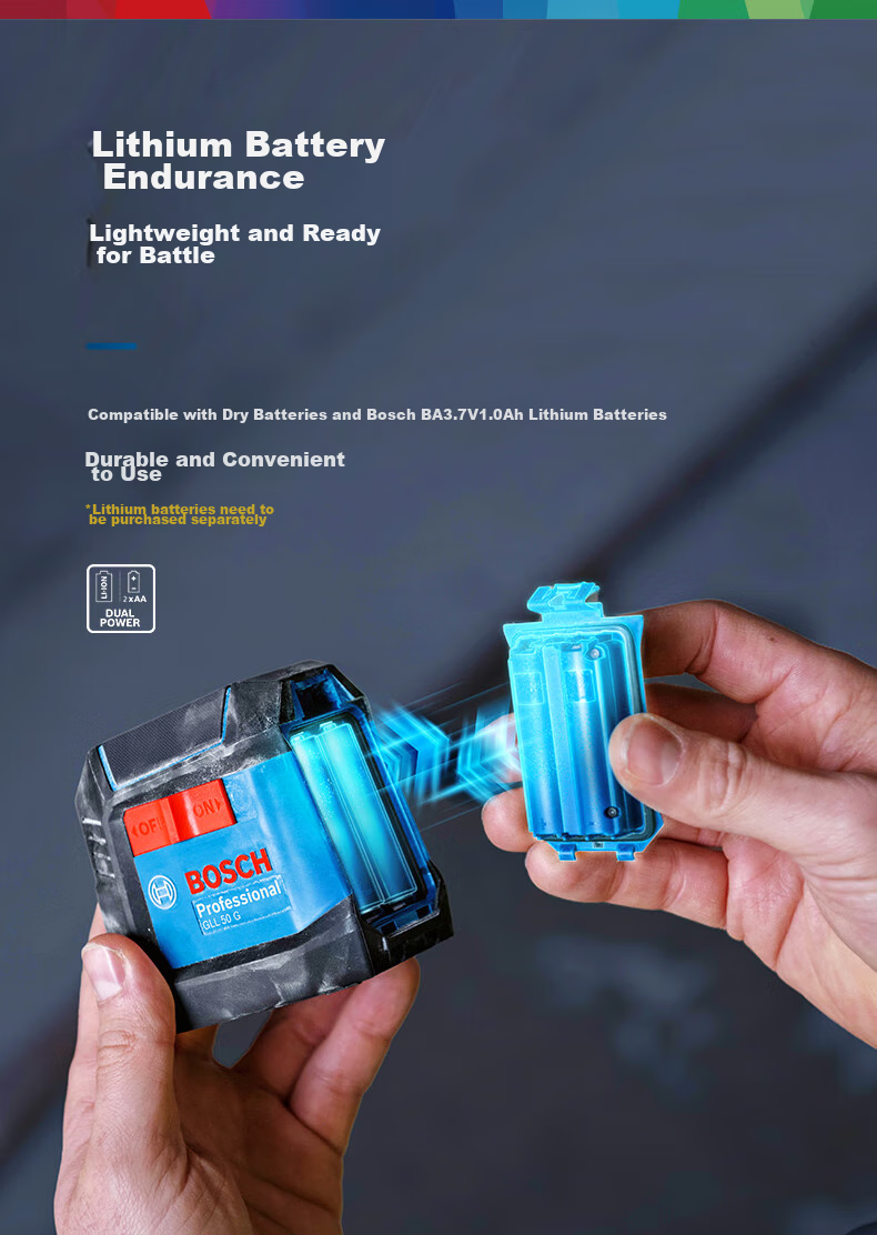 BOSCH High-Precision Green Light 5-Line Leveling Instrument, Laser Level Ruler, Electronic Ruler, GLL 50-15 XG 6