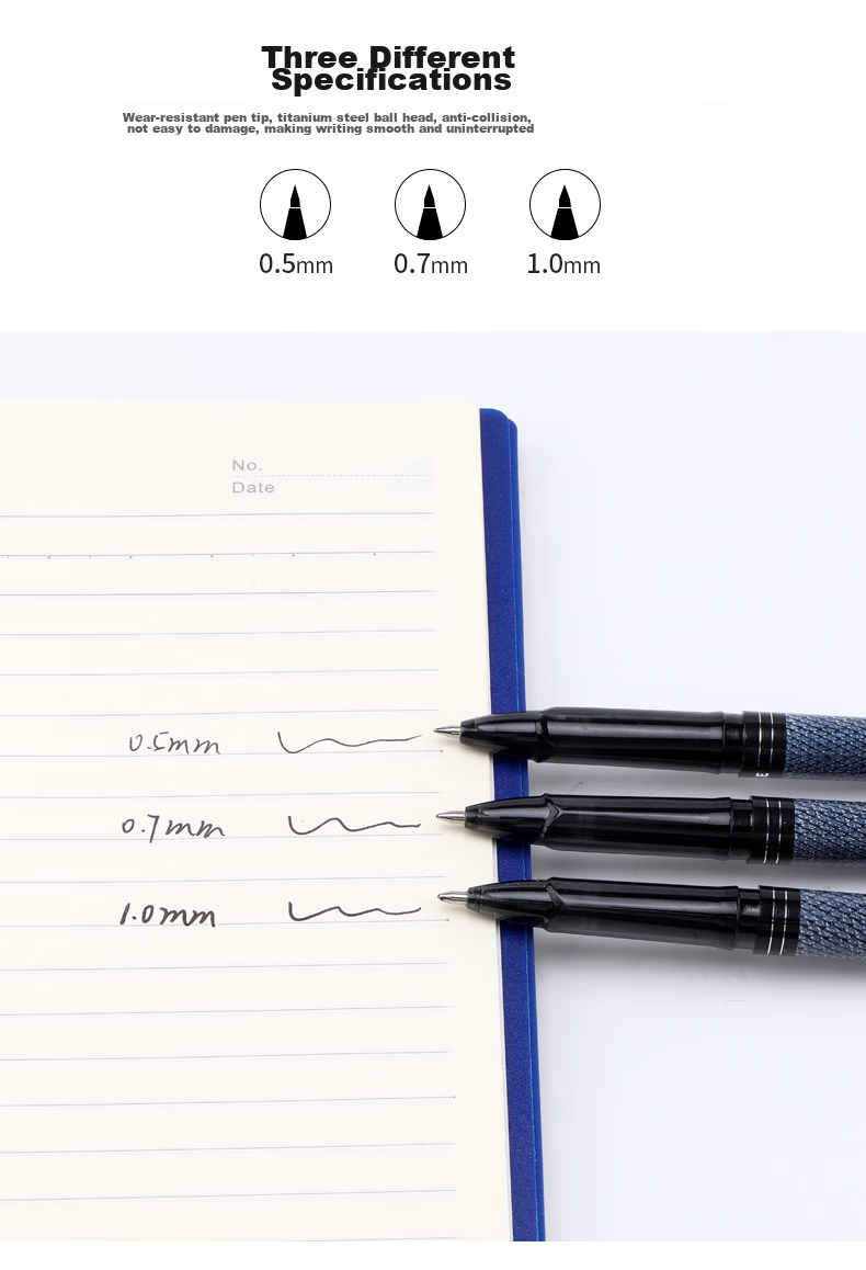 BAOKE PC2538 Black Large Capacity 0.7mm Gel Pen Signature Pen Ink Pen, 12 Pens/box 4