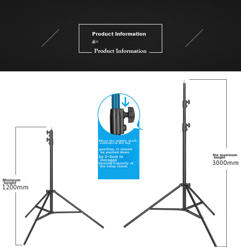JINBEI EQ Series Portable Aluminum Photography Light Stand, Studio Photography Light Tripod, Outdoor Photography Flash Stand, Live Streaming Photography Light Bracket EQ-250 Steel Pipe Light Stand with Load Capacity of 5KG 11