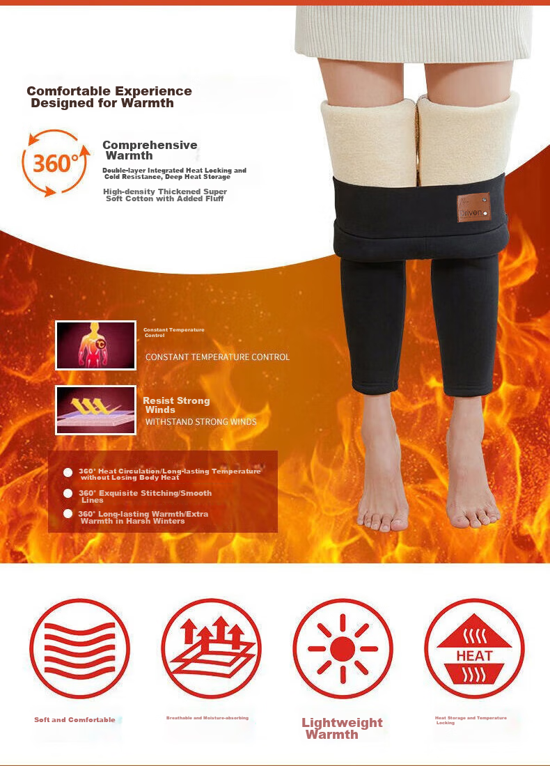 LangSha 25 Autumn Winter New Lamb Fleece Lined Leggings Thickened Warm High Waist Slim Fit Plus Size Cotton Pants for Women 2