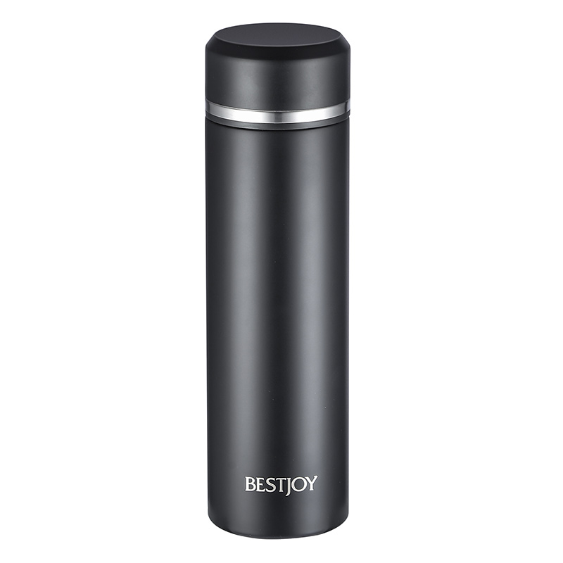 FUGURNG BESTJOY Insulated Mug, 316 Stainless Steel Large Capacity Water Cup with Tea Filter, Tea Infuser for Men And Women, Office Cup, 500ml Simple Black