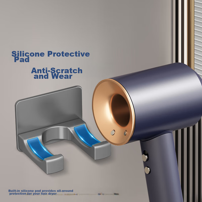Держатель для фена Xinfei, без сверления, для Dyson, Lefen, Xiaomi, Panasonic, алюминий, серый