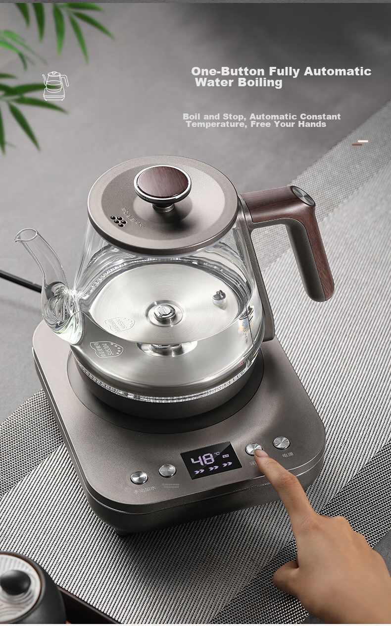 Biooner Fully Automatic Electric Kettle, Water Boiler, Glass Water Heater for Tea Table, Integrated Tea Table And Coffee Table, Tea Brewing Utensils, Electric Tea Stove with Water Pump RY-D3 with Handle for Filling Water 3