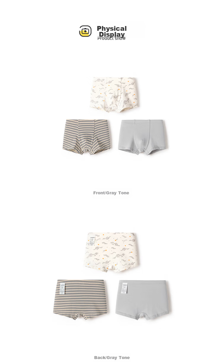 BALABALA Boys' Boxer Briefs, Cotton Shorts, for Toddlers And Older Children, No Wedgie, Cute Three-Pack, 208924170103 22