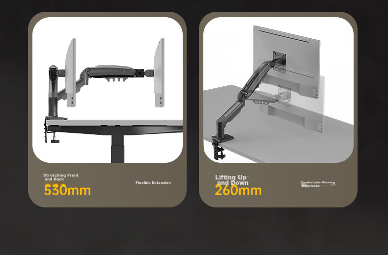 NB Monitor Arm Mechanical Arm Computer Stand Desk Clamp Base Screen Riser Display Arm A5-XE Apple White 17-32 Inch Compatible with Zhuowei 12