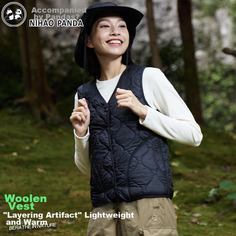 Xiongmaoxiangban Women's Wool Vest, Autumn And Winter Outer Wear, Warm Waistcoat, Fashionable And Stylish, High-Quality 2024 New Model, Fleece-Lined And Thickened