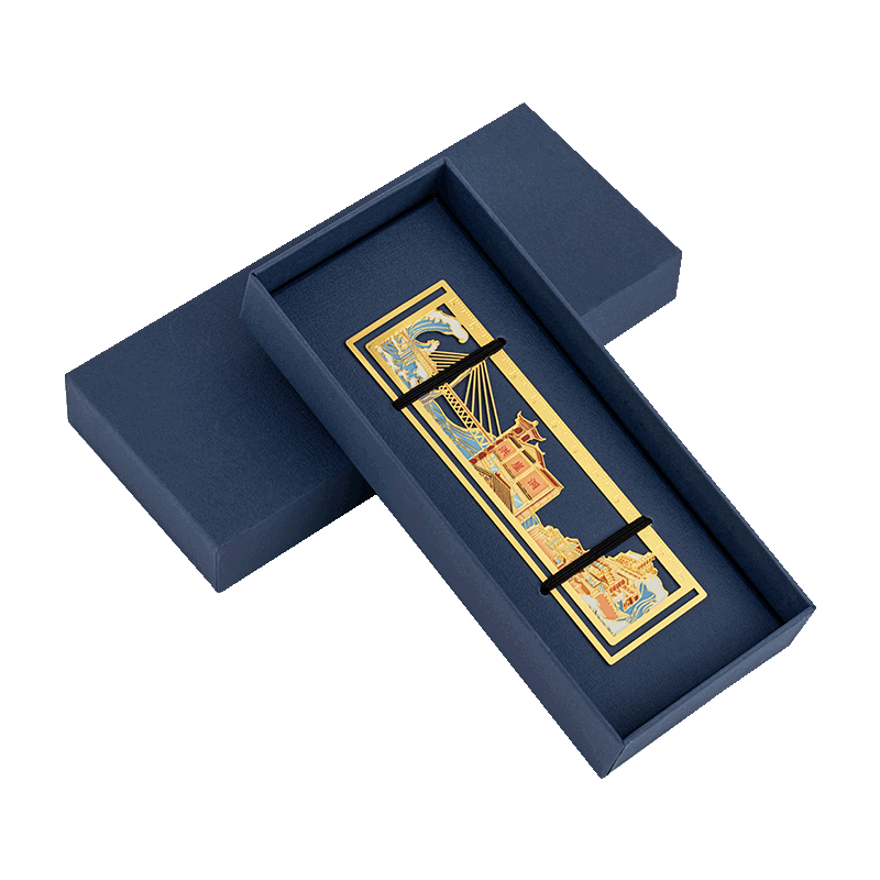 TIANSE Brass Bookmark Metal Chinese Style Straight Ruler Bookmark Gift Box Travel Souvenir Gift for Teachers Commemorative Birthday Party TS-5890 Hongyadong