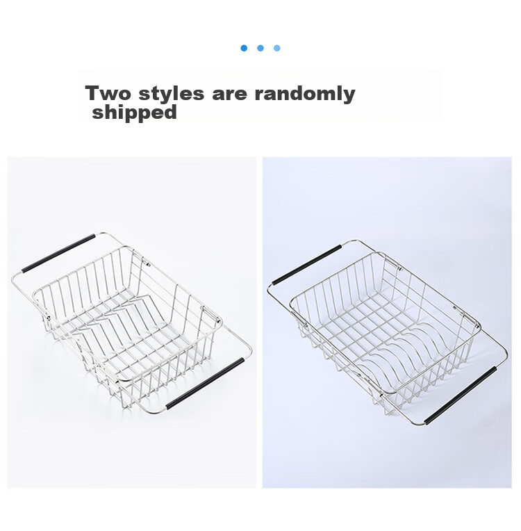 MAXCOOK Kitchen Sink Draining Rack Storage Shelf 304 Stainless Steel Expandable Draining Basket Dish Rack Organizer 15