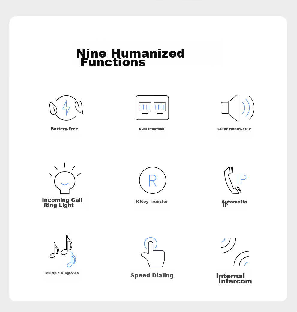 Yijiatong Office Telephone T60, Home Landline, Stylish Business Office Caller ID, for Office/home/business Use, White with Dual Interfaces 2