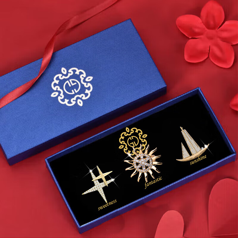 Dijing Chest Pin, Men's Sailing Chest Badge, Suit Lapel Flower, Birthday Gift, High-End Badge Set with Gift Box