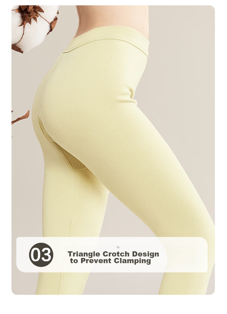 Hodo Pure Cotton Autumn Long Johns for Women, Lightweight Thermal Underwear, Ladies' Warm Pants, 2-Piece Set, Combination One, 165/90 14