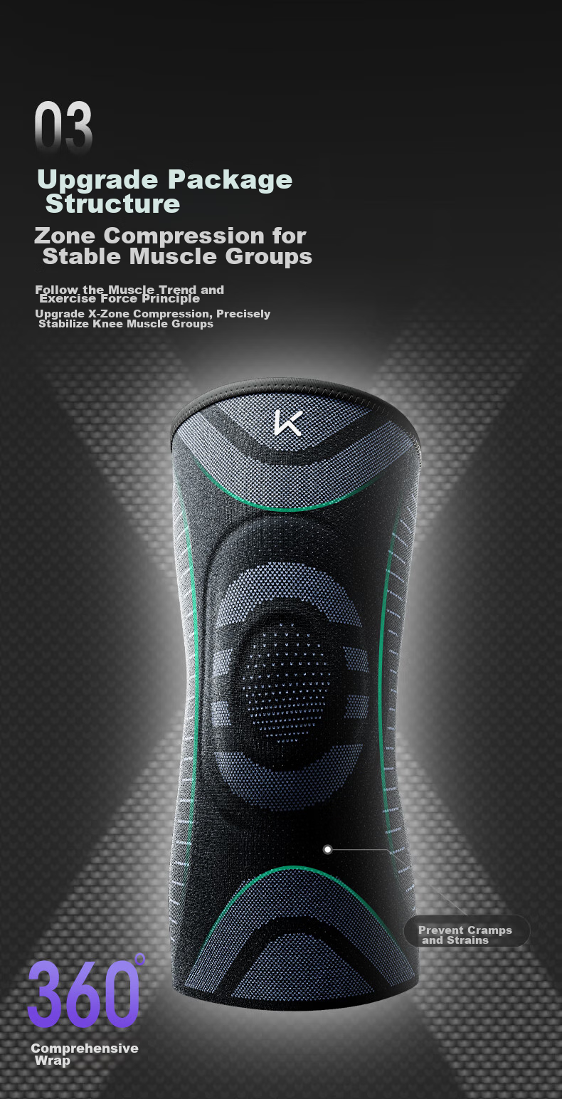 Keep Sports Knee Brace for Men, Running Jump Rope Anti-Slip Basketball Joint Meniscus Fixation Knee Protector, Xuanmo Black, Size S 6