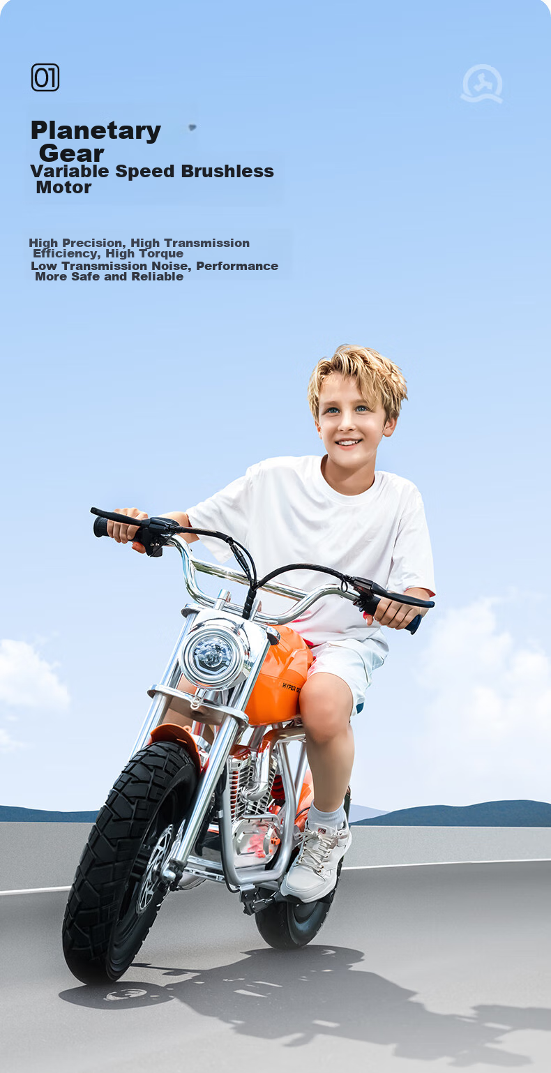 Baofengqishi Youth Electric Motorcycle Two-Wheel Electric Toy Car for Ages 6-16, Rideable Adult Birthday Gift S9 Exploration Orange 3