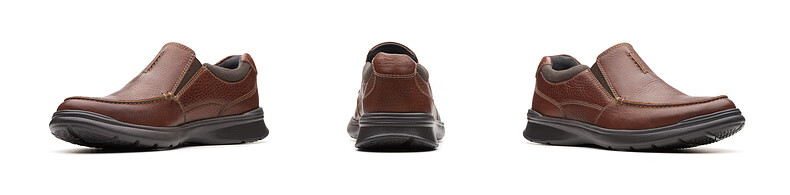 Clarks Men's Classic Genuine Leather Thick-Soled Slip-On Comfortable Breathable Shock-Absorbing Casual Leather Shoes CotrellFree 15