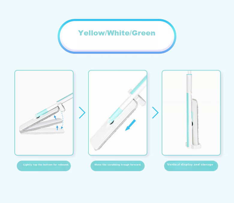 MIAOJIE Flat Mop Cloth, 33.5cm, 2 Pieces in Total, Qiao Jing Hands-Free Mop Replacement Cloth 19