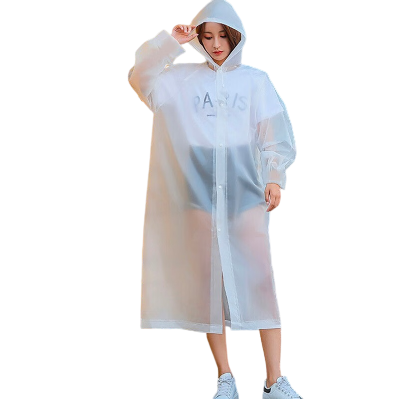 BWNK Adult Raincoat Non-Disposable Rain Poncho Hiking Cycling Raincoat Travel Transparent Portable Long Hooded