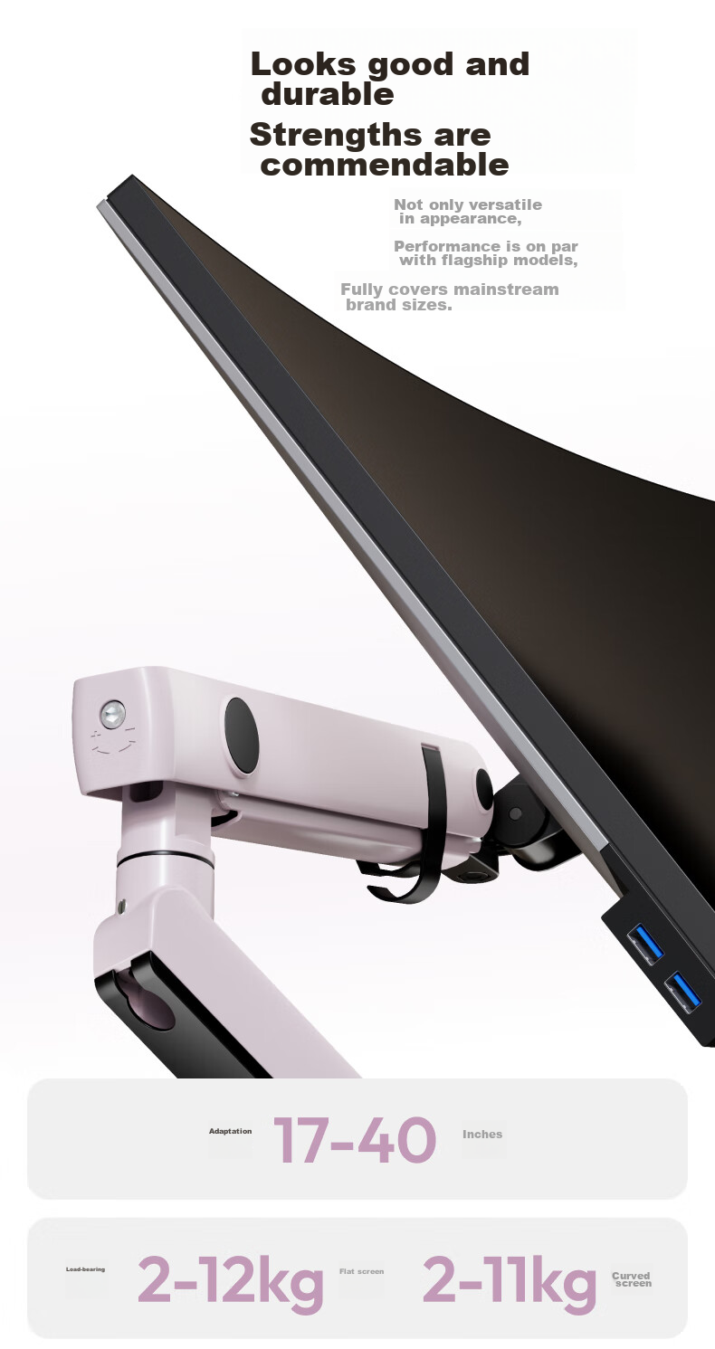 Brateck Beihu Monitor Stand, Mechanical Arm, Computer Desk Clamp Base, Heavy-Duty Screen Riser E500 Blue 17-40 Inch, Suspended Arm Bracket 7