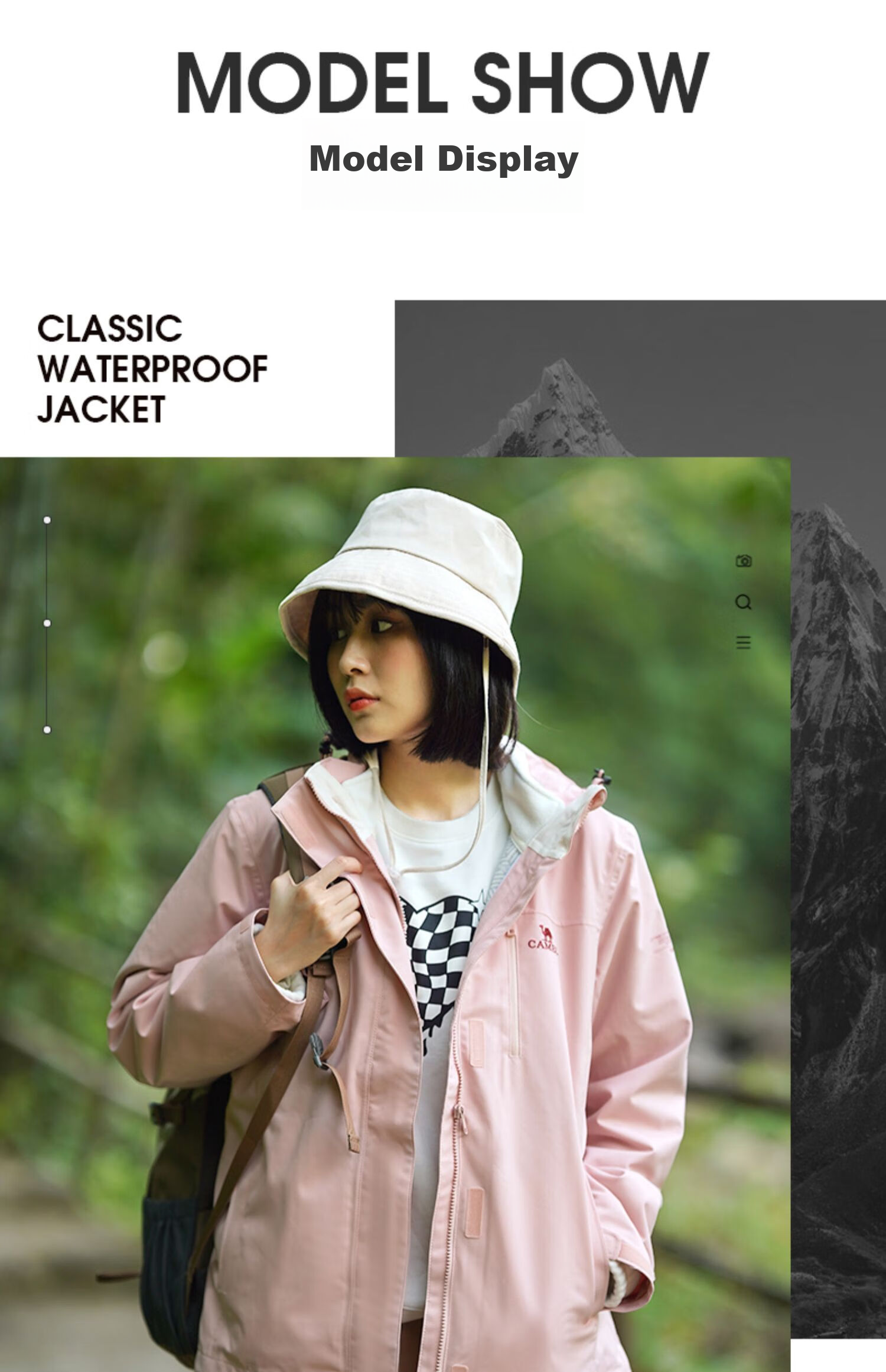 CAMEL Three-In Jacket with Detachable Fleece Inner Layer, Waterproof Mountaineering Coat for Autumn And Winter 12
