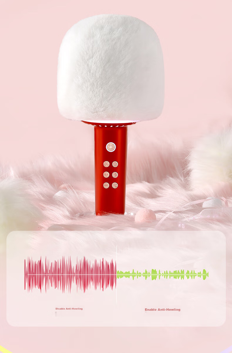Maowangshouyinji Cat King Inspiration X1 MAX Microphone Speaker All-In Karaoke Home Live Streaming Singing Recording Bluetooth Speaker Hawthorn Red, Holiday Gift 11