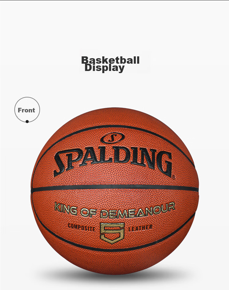 SPALDING Basketball Size 5 Indoor/outdoor Wear-Resistant Dual-Use PU Material Youth Children's Basketball 77-476Y5 7