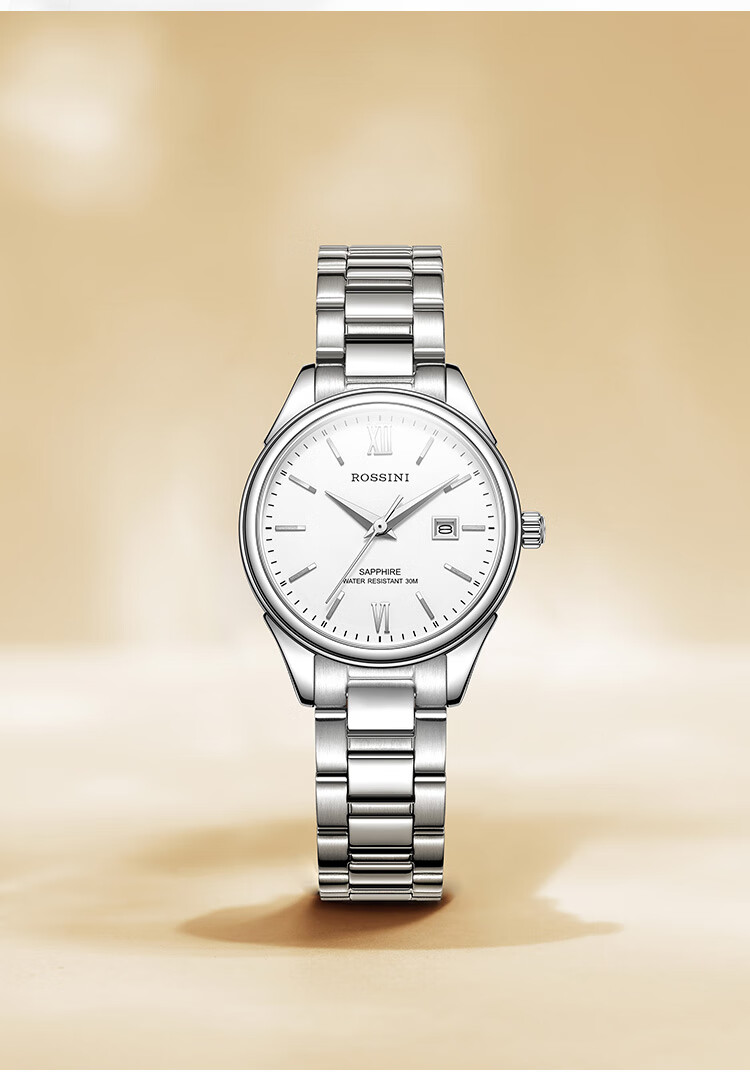 ROSSINI Women's Quartz Watch with White Dial And Steel Strap, Birthday Gift for Girlfriend, Chinese Brand Watch for Office Casual Wear And Water Resistance SJ5578 6