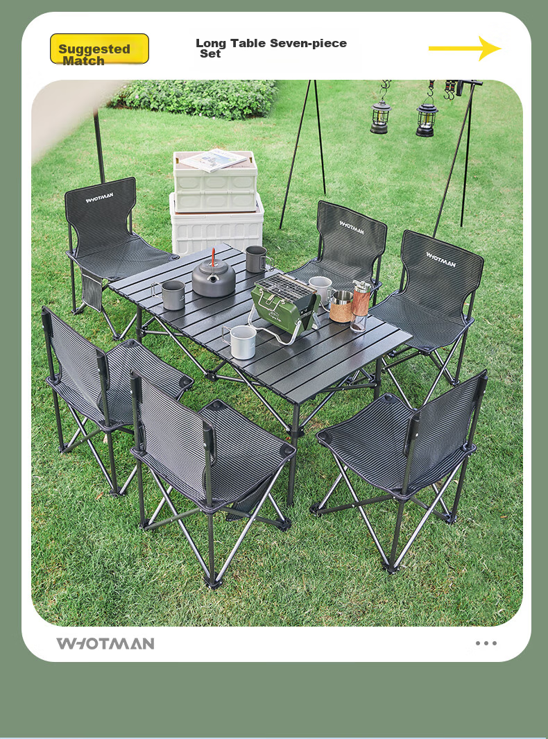 Woteman Camping Equipment Set, Outdoor Folding Table And Chairs, Leisure Travel Kit, Five-Piece Combination Package 18