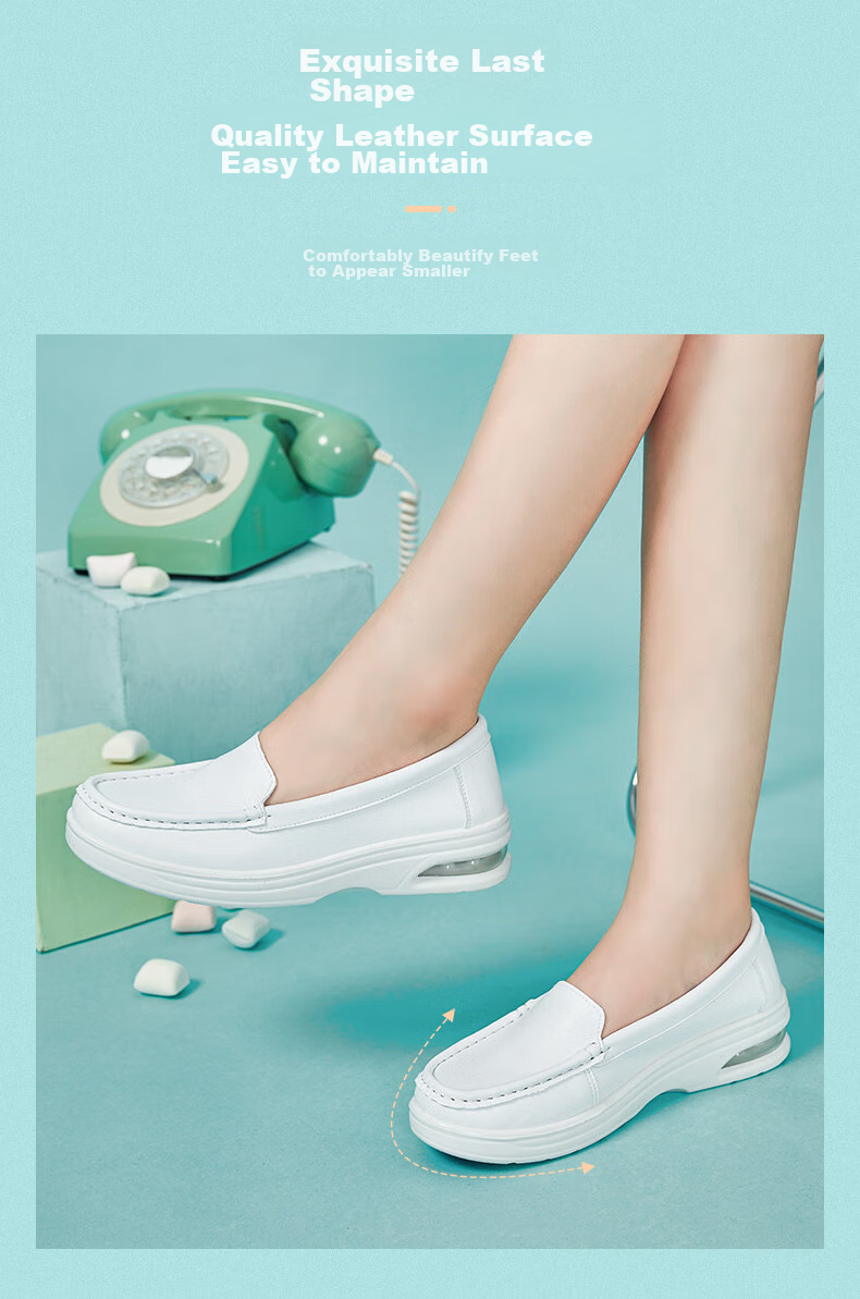 Warrior Casual Shoes for Women, Solid Color Nurse Shoes, Versatile White Sneakers, Women's Flat Shoes WLY(JS)-0024 White 37 6