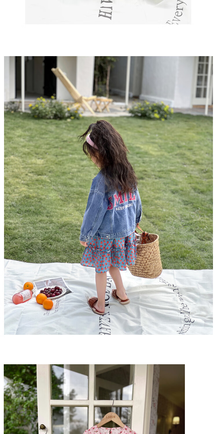 LUSON Chen Da Zhu Girls' Long-Sleeve Floral Print Dress, Spring And Autumn 2025 New Style Children's Fashionable Dress 16