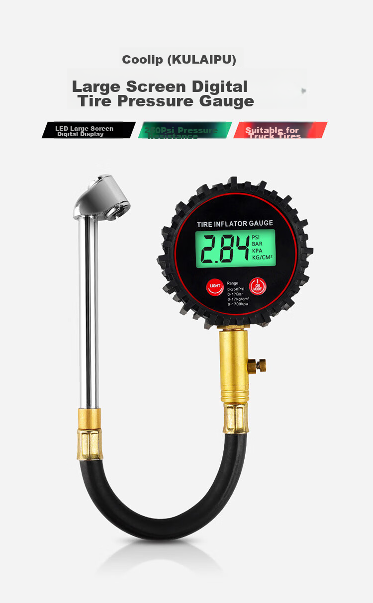 Kulaipu Digital Tire Pressure Gauge with Curved Rod, Truck And Bus Tire Pressure Monitor KLP-86007 8