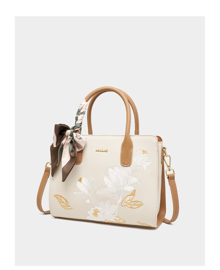 Aokang Women's Handbag, Trendy Cowhide Embroidered Tote Bag, Light Luxury Crossbody Shoulder Bag, Birthday Mother's Day Gift for Mom Or Wife 18