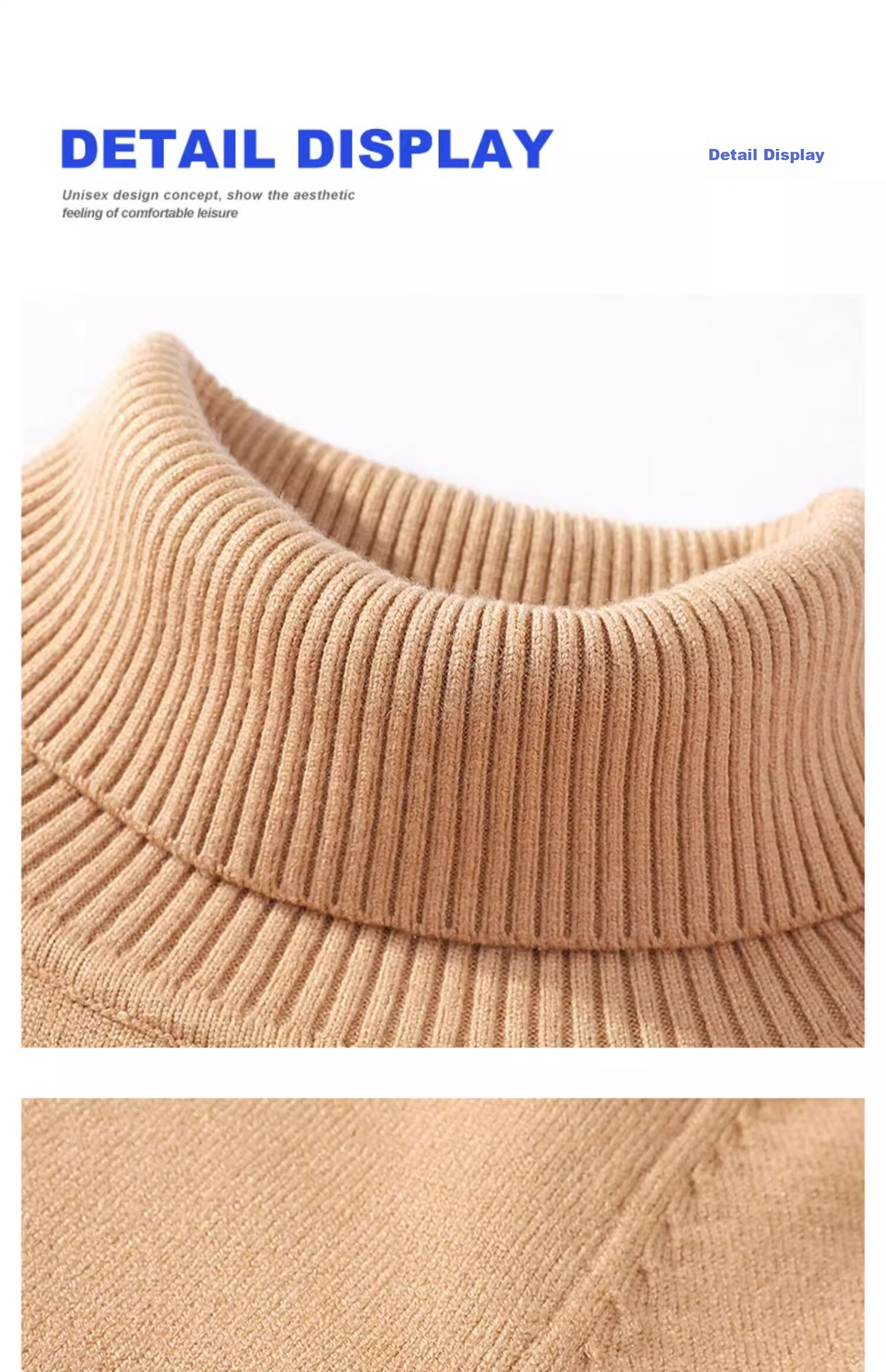 GENIOLAMODE Men's Turtleneck Sweater, Winter Simple Inner Layer Warm Base Knit Sweater, Khaki, XL 12