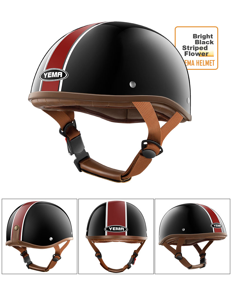 YEMA 3C Certified 352S Electric Motorcycle Helmet Men's Retro Half Helmet Electric Scooter Safety Helmet Women's Four-Season Lightweight Summer One Size Khaki White 14