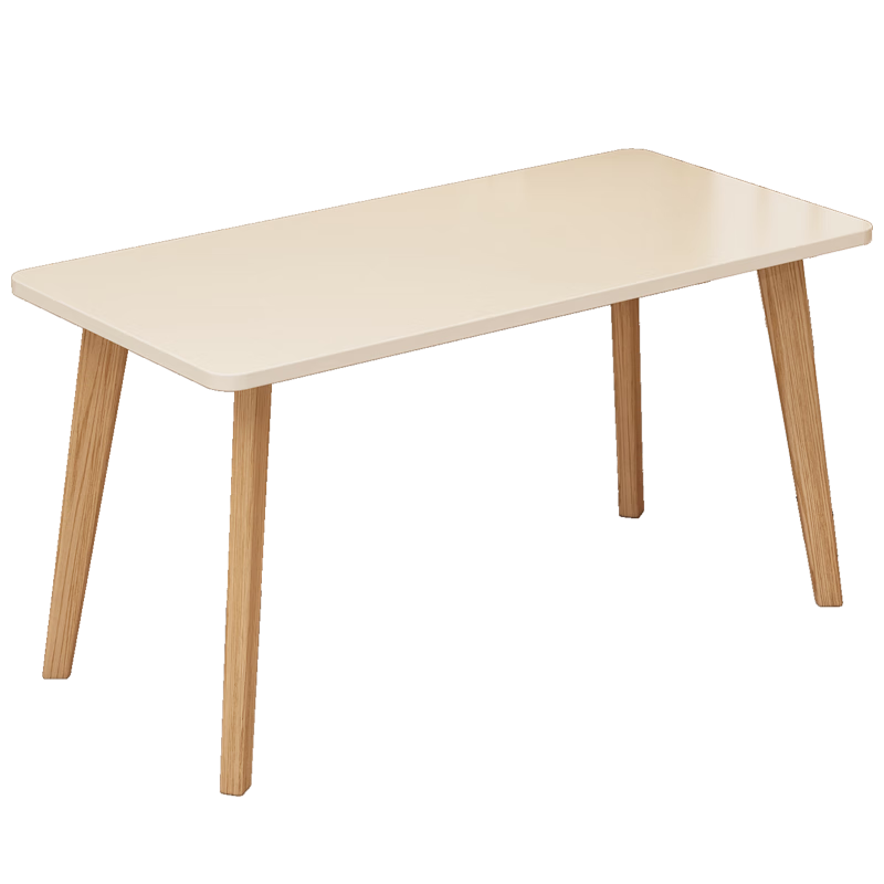 Fanshe Solid Wood Leg Desk, Desktop Computer Table, Simple Modern Writing Desk, White Desk Office Desk Workstation Minimalist