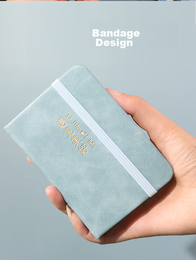 SHEN SHI Pocket Notebook, Journal Cover, Meaningful Design, Portable Mini Diary, Student Stationery, Office Supplies, 100 Sheets JD100-31 Dark Blue, 1 Book 6
