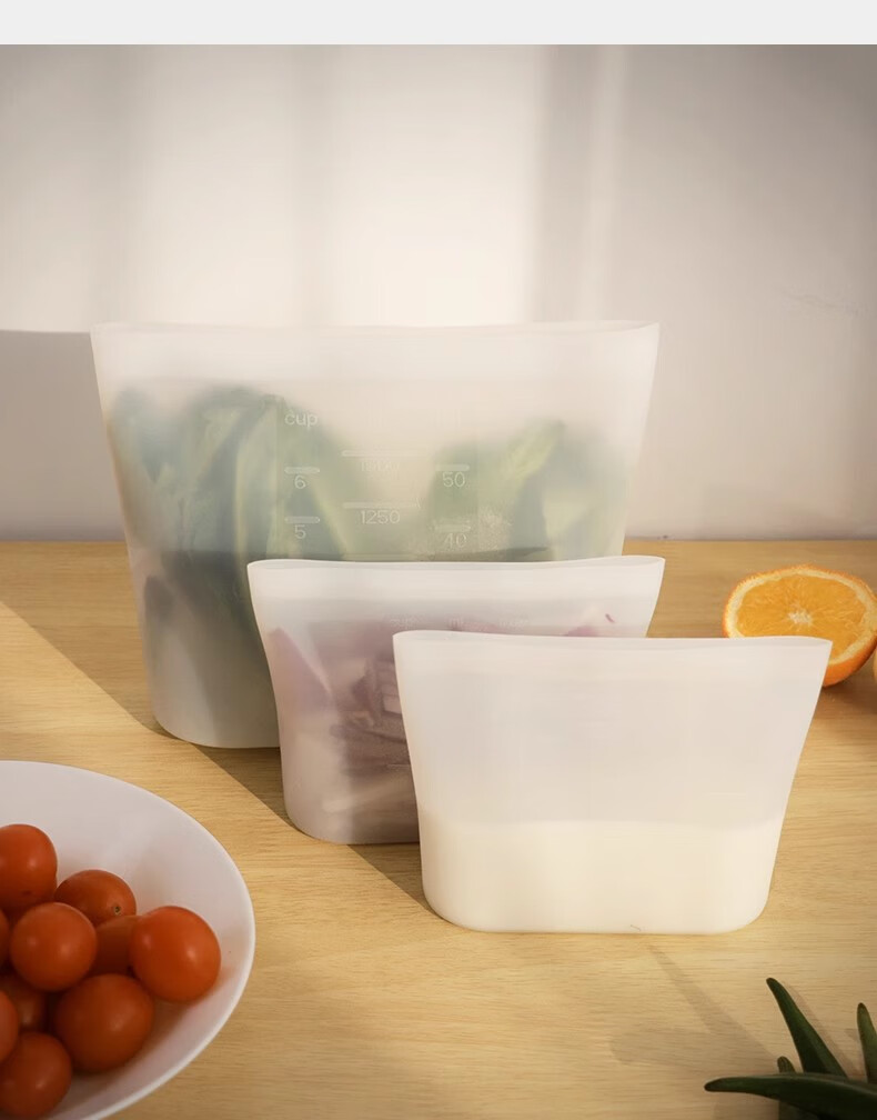 Yuanben Thick Silicone Sealing Bags for Kitchen, Refrigerator, Food-Grade Fresh-Keeping Bags, Vegetable And Fruit Storage, Baby Food Packaging, Self-Sealing Bags for Home Use 16