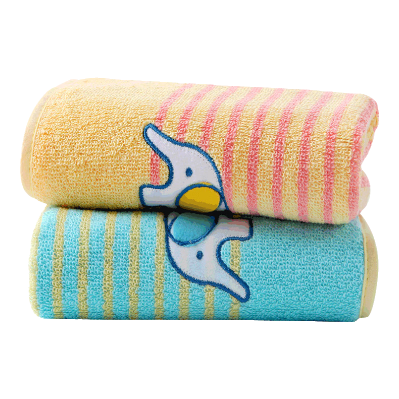 KING SHORE Class A Face Towel for Children, Pure Cotton 100% Face Towel, Kids Towel, Ladies Face Cloth with Embroidery, 2 Pieces