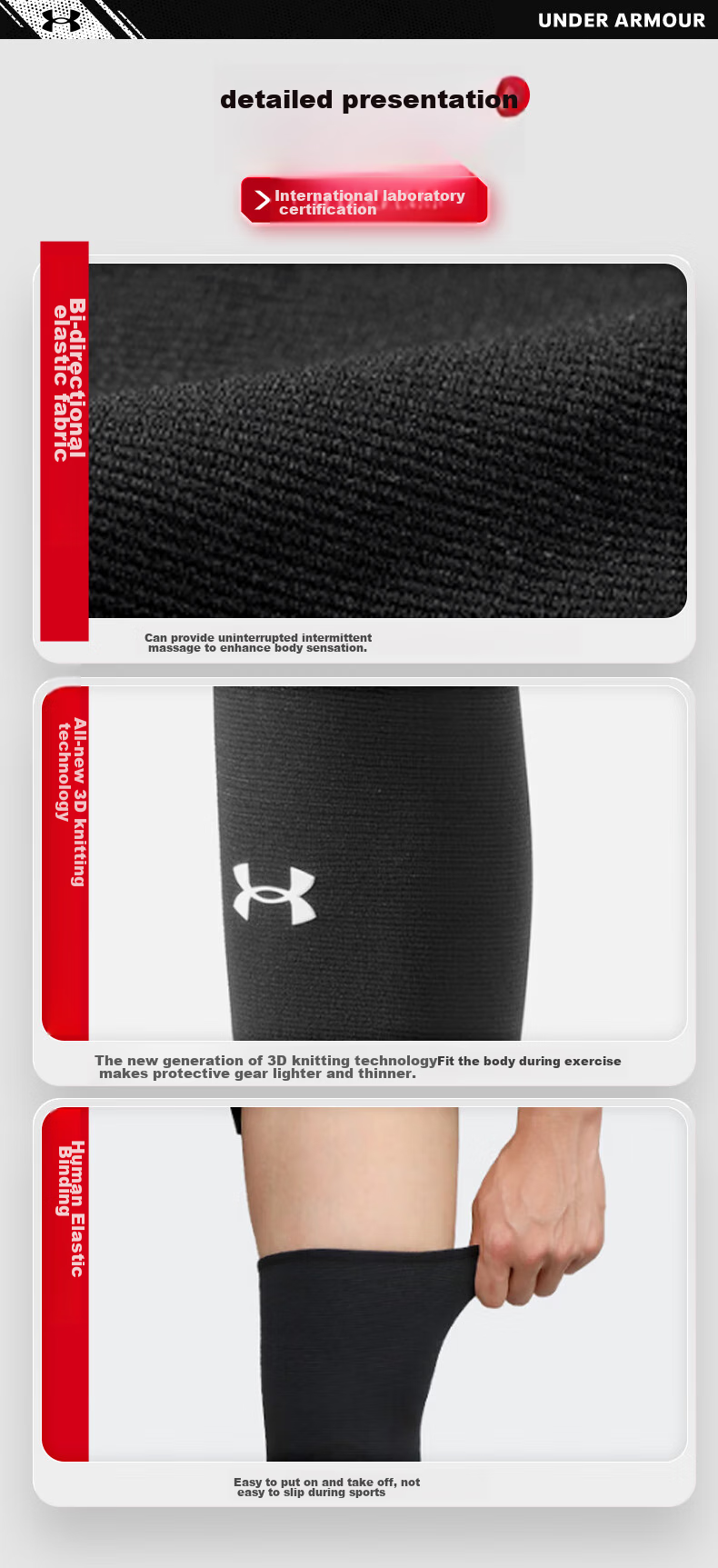 Under Armour Leg Guards Sports Knee Pads Protective Gear for Men And Women Fitness Training Cycling Running Soccer Basketball Compression Leg Sleeves 2
