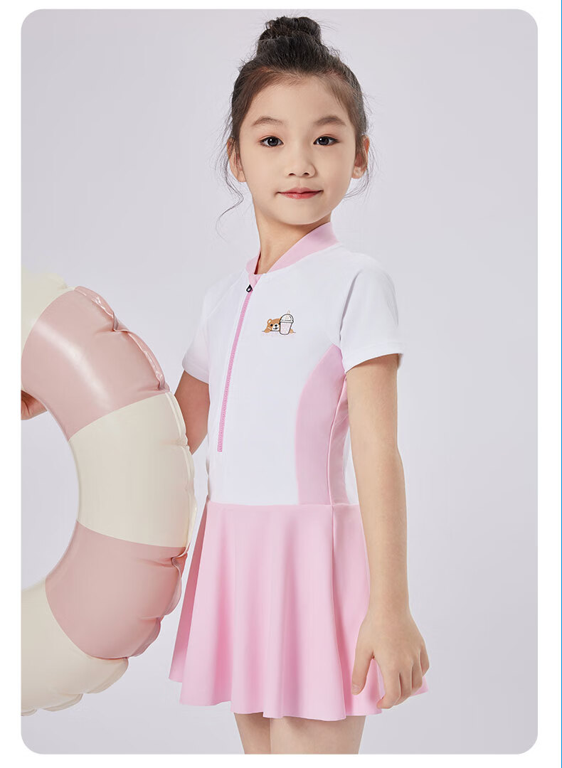 WATER CUBE Girls' One-Piece Swimsuit Dress for Children And Teens, Comfortable Professional Swimwear, Grass Green, Size 18 11