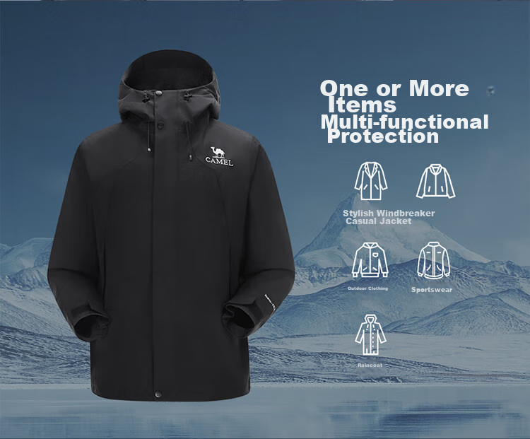 CAMEL Outdoor Hardshell Waterproof Jacket AK80 for Men, Heavy Rain Protection, Tibet Travel, Mountaineering Coat A14CATR722 9