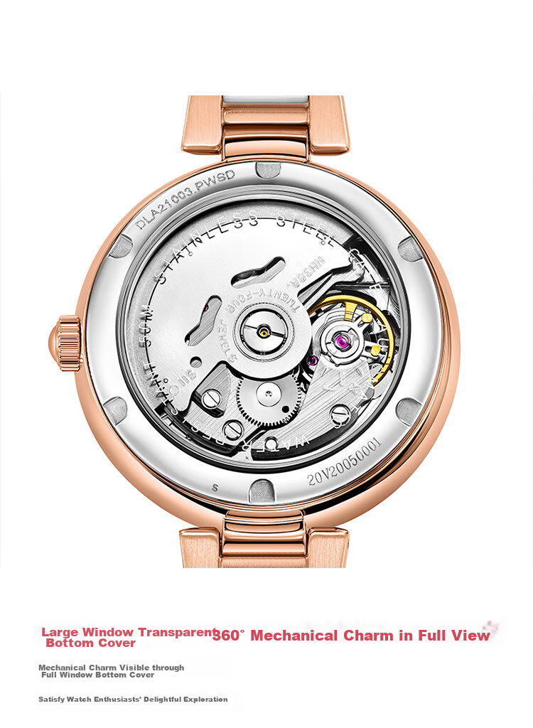 FIYTA Qingcheng Series, Mother-Of Dial, Butterfly Dance Skeleton Dial, Ceramic Mechanical Women's Watch, Holiday And Birthday Gift 14