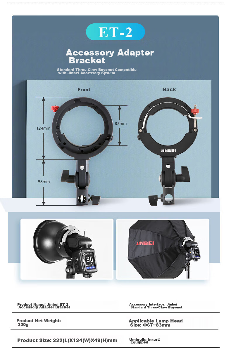JINBEI JINBEI KM-50 Ceiling Light Grid Soft Box, Suitable As An Accessory for HD-2MAX/HI Flashing Lights 10